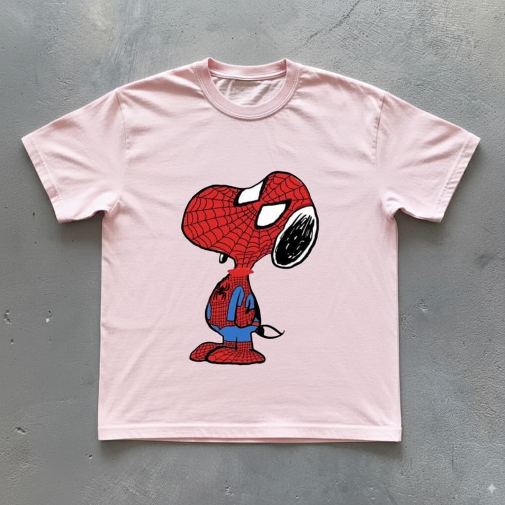 Camiseta Snoopy Homem Aranha  Regular  e Plus size