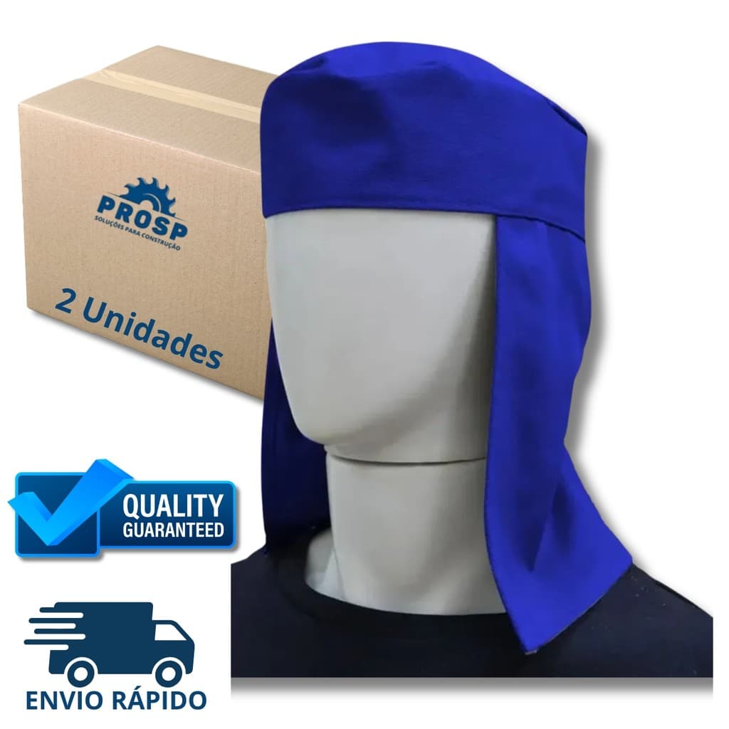 Kit 2 Touca Soldador Azul Royal em Brim Proteção e Conforto na Solda