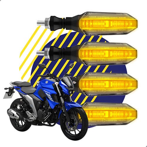 Kit 4 Setas Esportivas P26 Yamaha Fazer250 2019 2020 2021  Par Preto