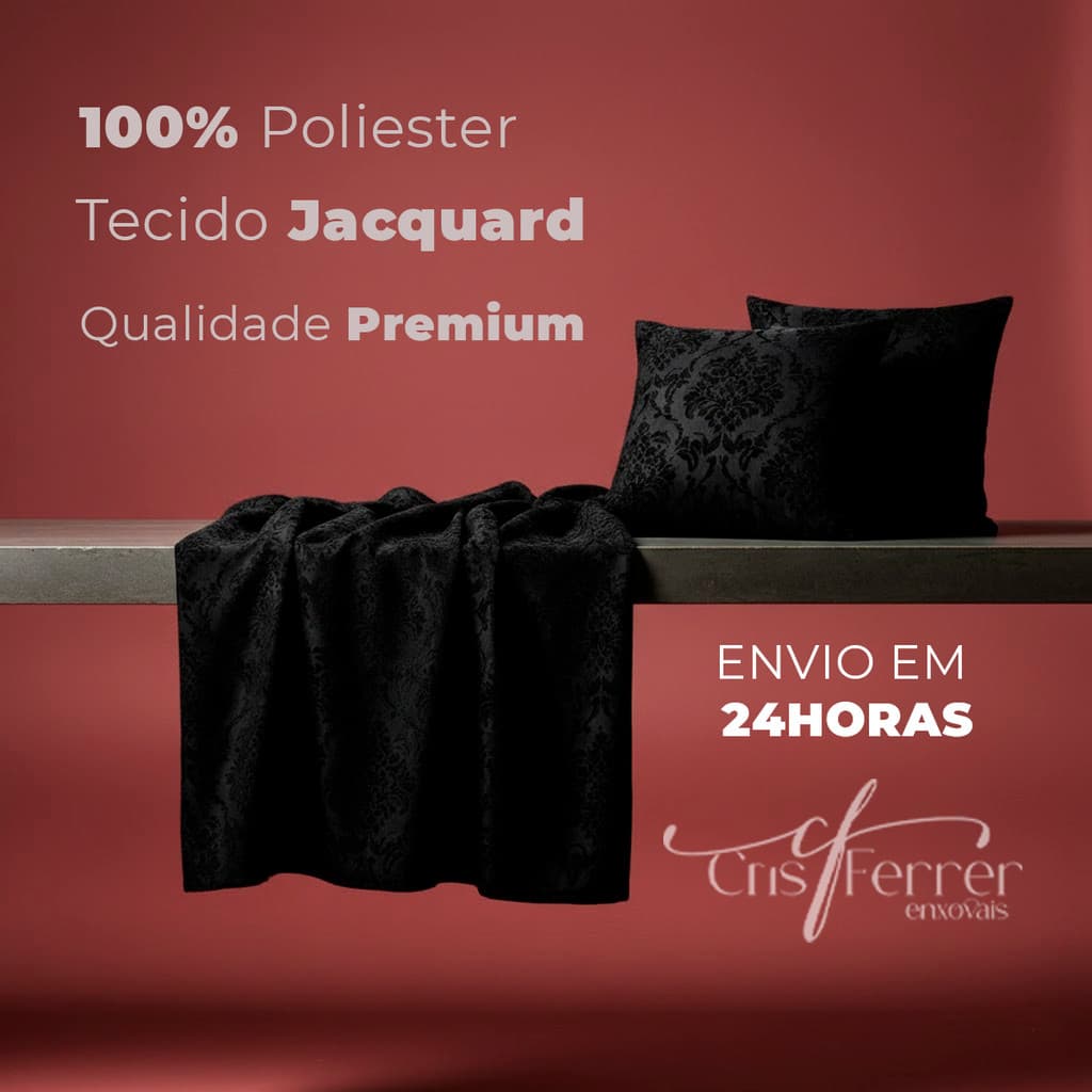 Kit de Peseiras para cama Box com 2 Capas de Almofadas de Jacquard Várias cores e Tamanhos Envio Já