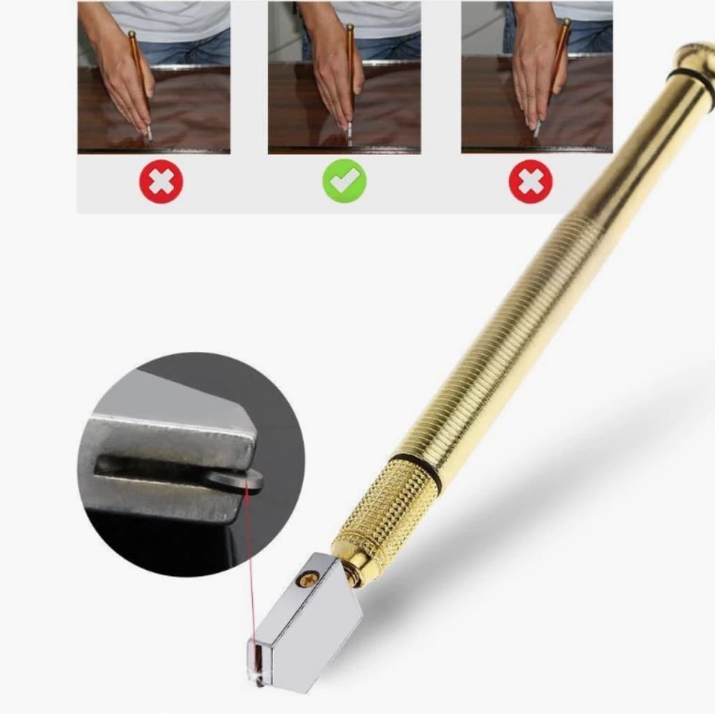 Kit Cortador De Vidro De Garrafa Profissional Ferramenta Com Bisnaga Caneta Corta Vidro Diamante