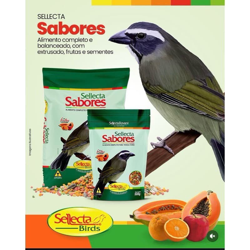 ração de trinca ferro sabia sellecta sabores 5kg