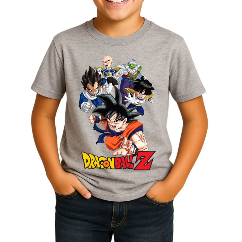 Camiseta Infantil Juvenil Dragon Ball Z Camisa Estampada 100% Algodão Anime Goku Menino N° 2 ao 16