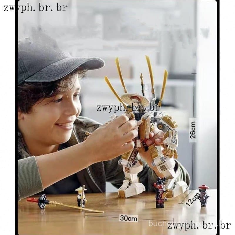 Golden Mech ; Blocos De Construção LEGO Ninjago 71702 Compatíveis , Brinquedos Educativos Infantis , Presente De Anivers
