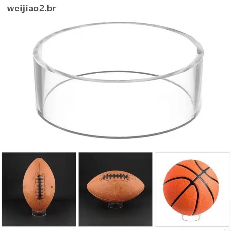 weijiao2 . BR Suporte De Bola De Acrílico Transparente Redondo Expositor Para Futebol Basquete Rugby
