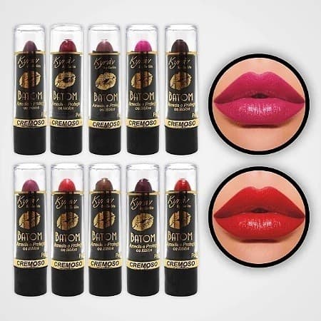 Kit 10 Batons Kyrav Cremosos Hidratante Alta Pigmentação Cores Variadas Maquiagem