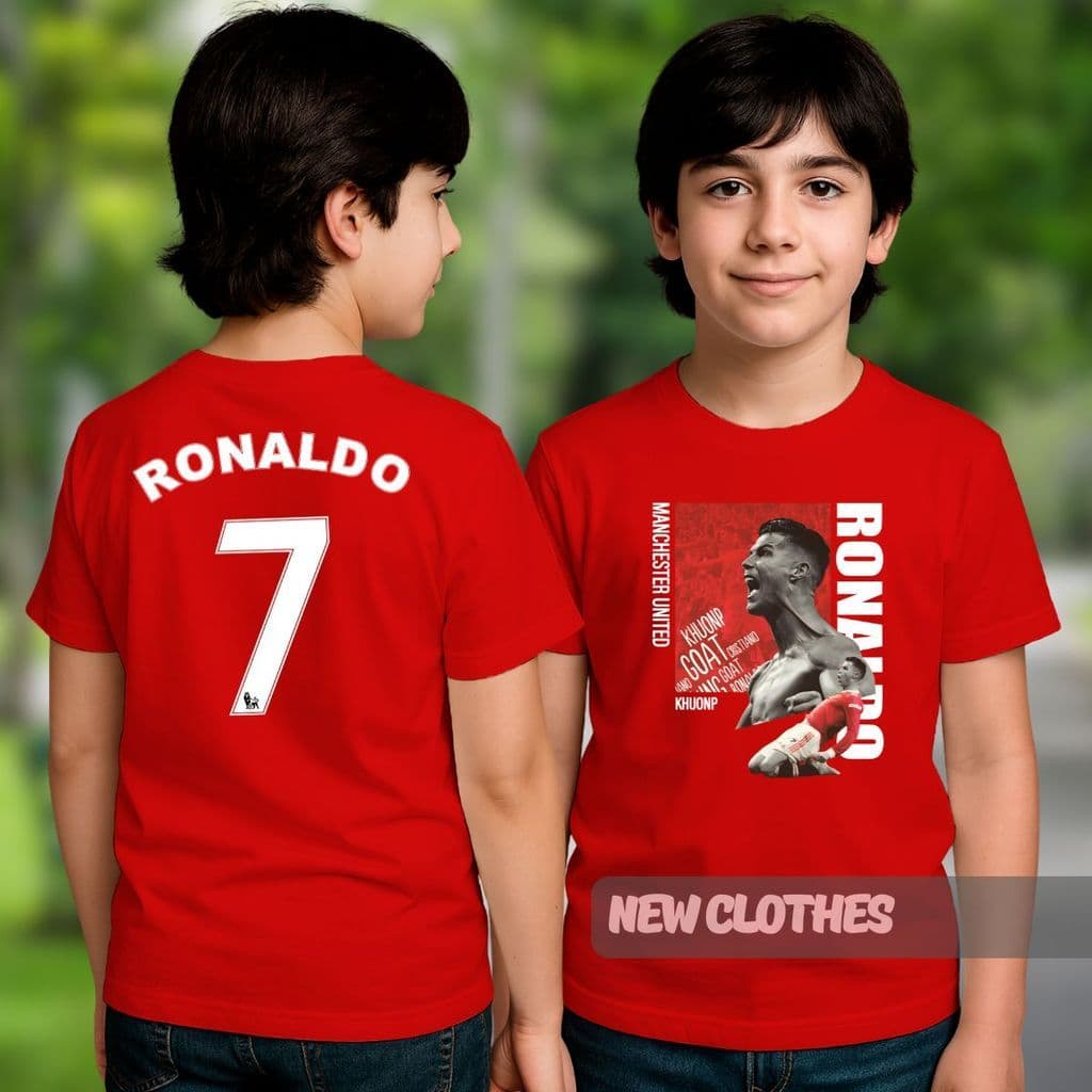 Camiseta CR7 Infantil Cristiano Ronaldo Futebol GOAT Robozão Champions Ídolo
