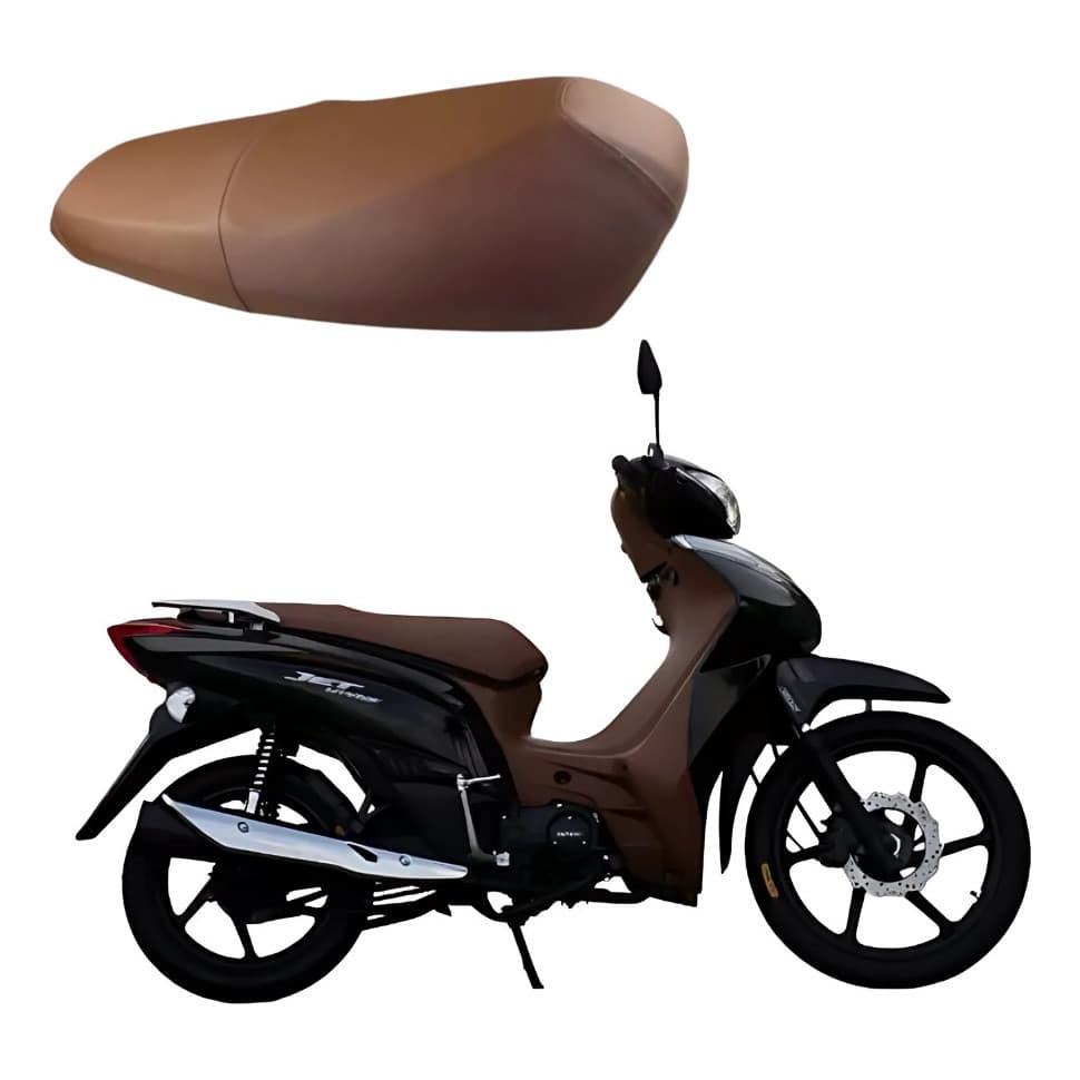 CAPA DE BANCO SHINERAY JET 50 2012 ATÉ 2024 MARROM PIRACAPAS