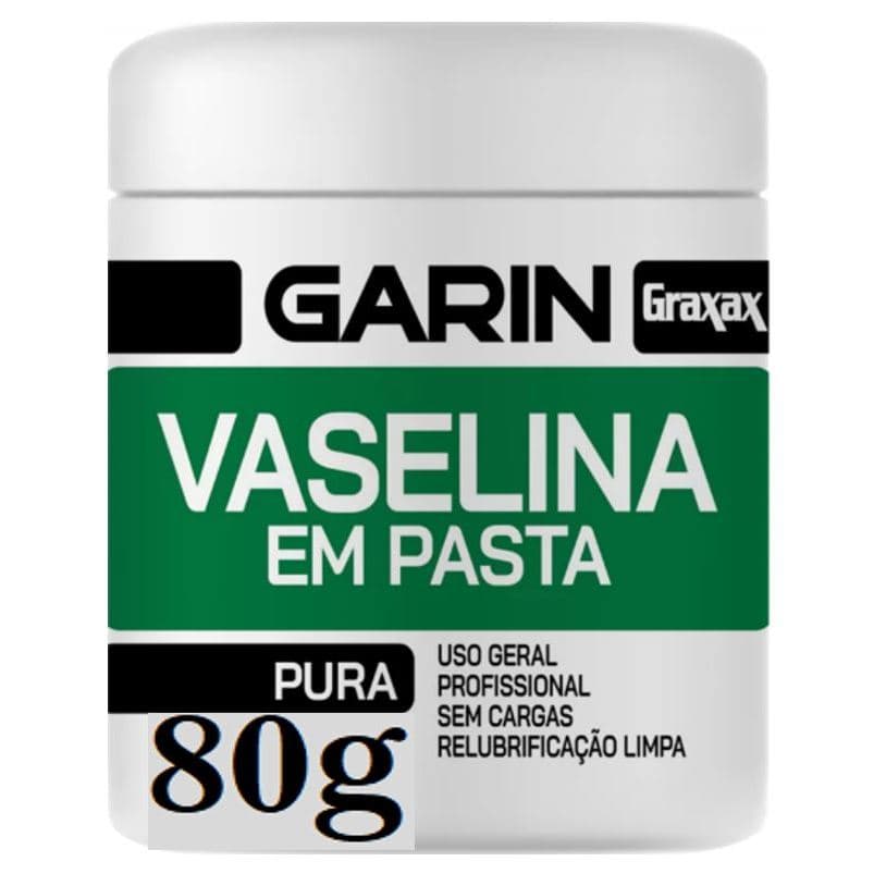 80g Vaselina Branca Garin - Multiuso, Lubrifica Trilhos e Dobradiças, Proteção Duradoura, Pasta Pura, Passagem de Cabos