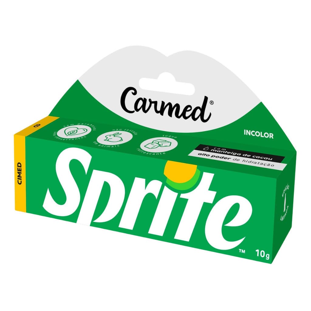 Hidratante Labial Carmed Sprite Incolor 10g - Edição Limitada, Linha Coca-Cola