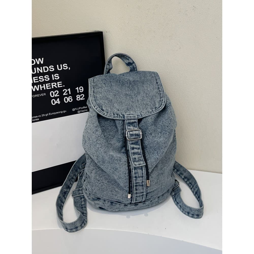 2025 novo estilo versão coreana nicho ins estilo High-End Denim mochila feminina All-Match Commuter viagem pequena mochi