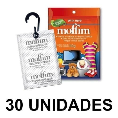 30 Antimofo Desumidificador Moffim 110g Roupeiro Closet