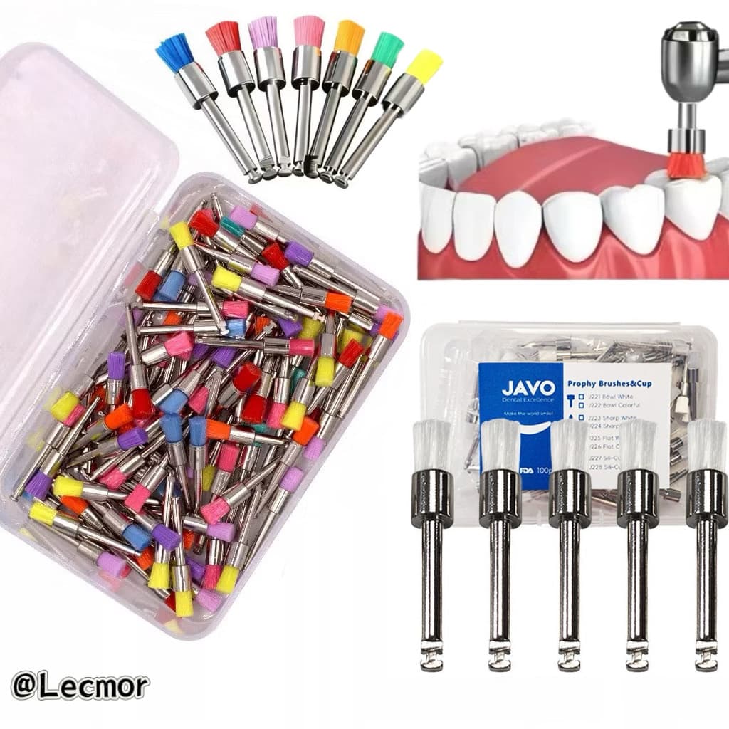 Kit100 Escova de Profilaxia Polimento Descartáveis