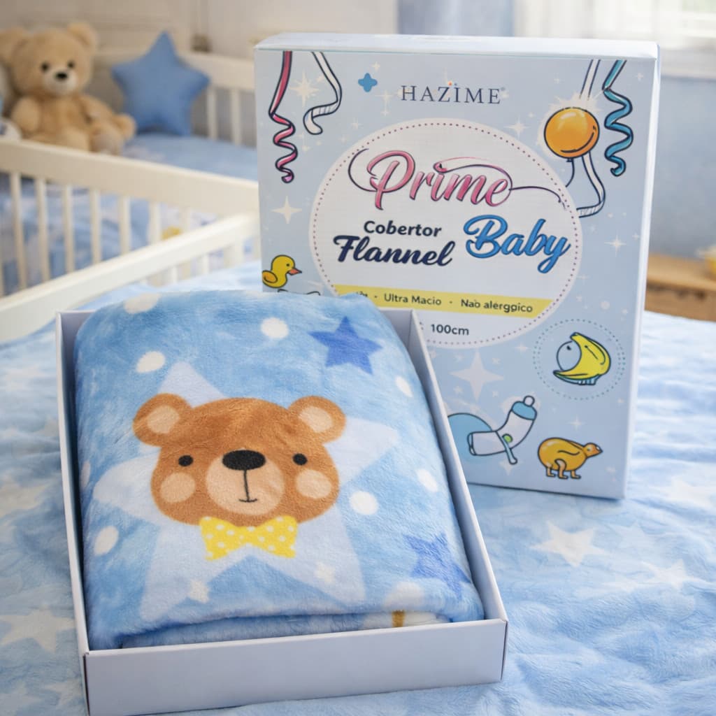 Cobertor Infantil Bebê Prime Baby Flannel Hazime 90 por 110cm