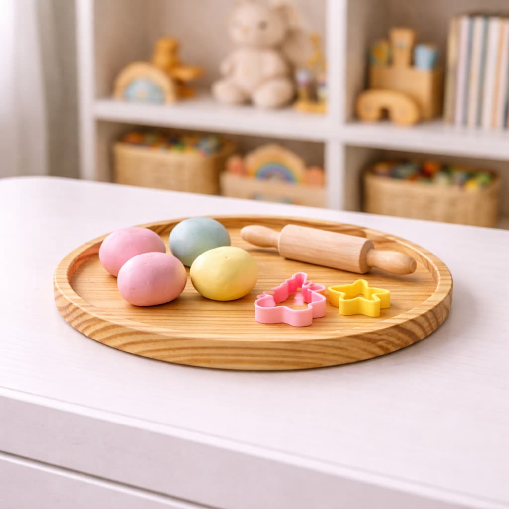 Bandeja de Experimentação Infantil Madeira Montessori 30cm