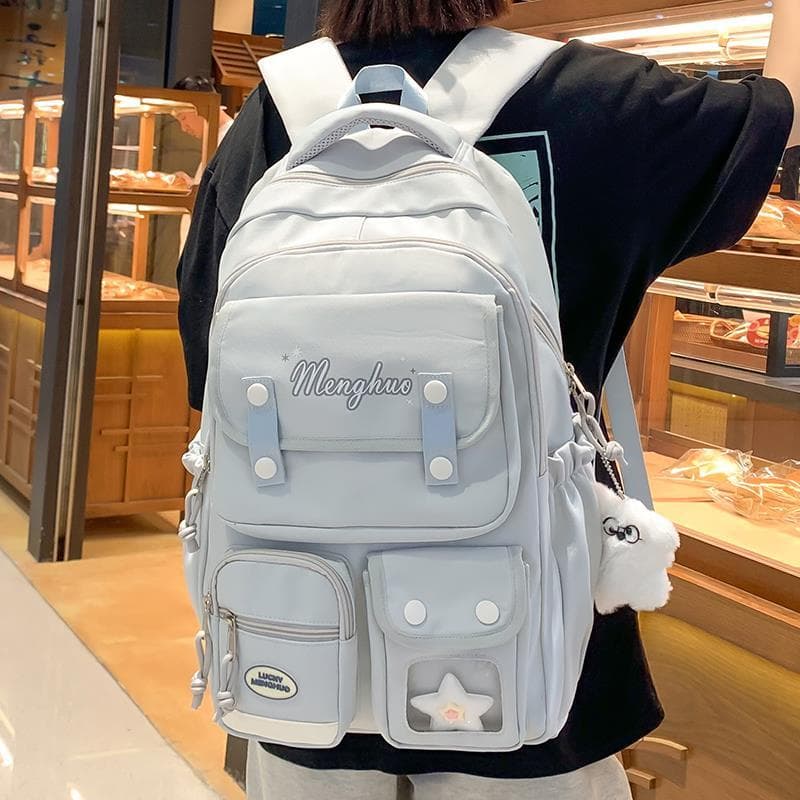 Mochila escolar para meninas do ensino médio, mochila escolar de grande capacidade para computador 2025, novo estilo, ve