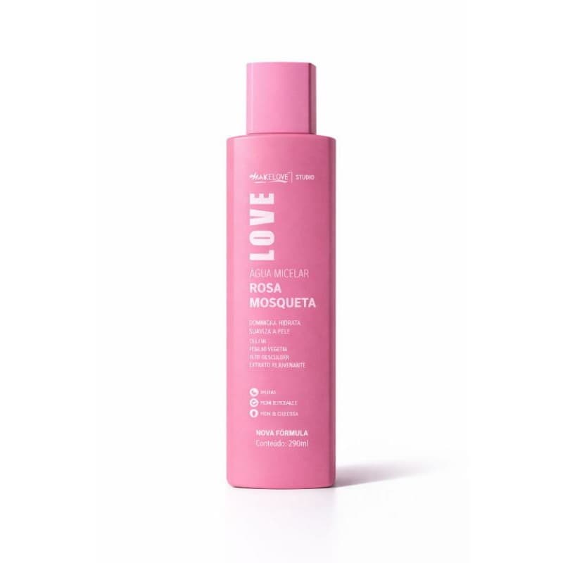 Água Micelar Rosa Mosqueta Max Love Limpa Hidrata Nutre a Pele 290ml