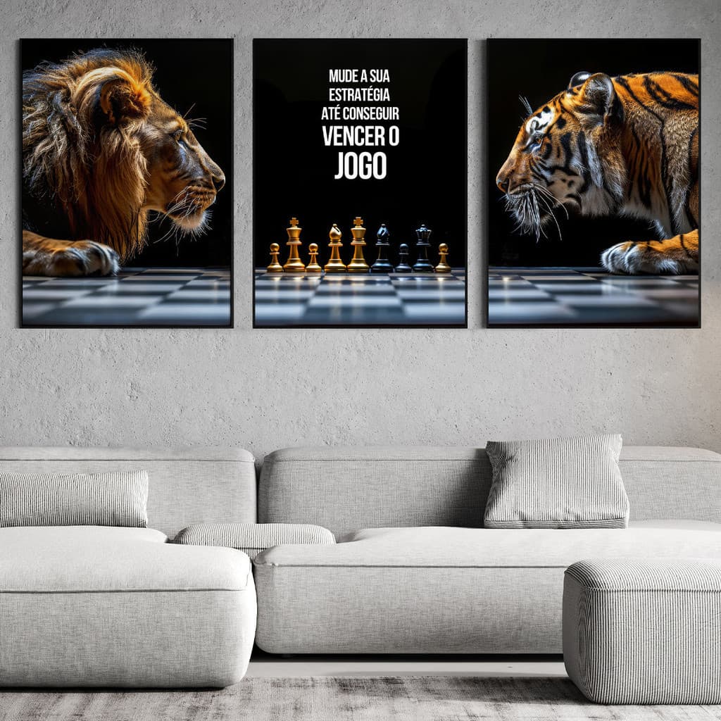 Quadro para Escritório Motivacional Decorativos Foco estratégica Vinil acrílico Grande Barato