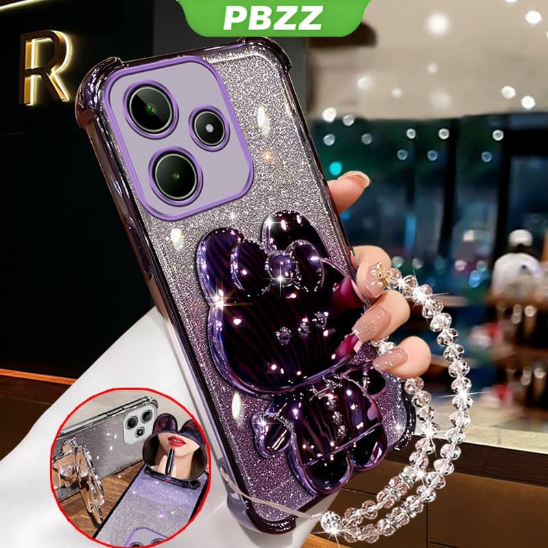Capa Para REALME C63 C61 Nota 60 4G De Telefone Softcase Silicone À Prova De Choque Novo design Espelho De Maquiagem De