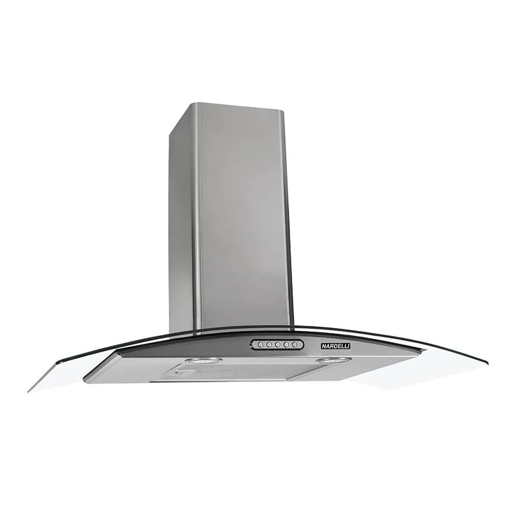 Coifa de Parede Nardelli Vidro Curvo Duto Slim 90cm Inox