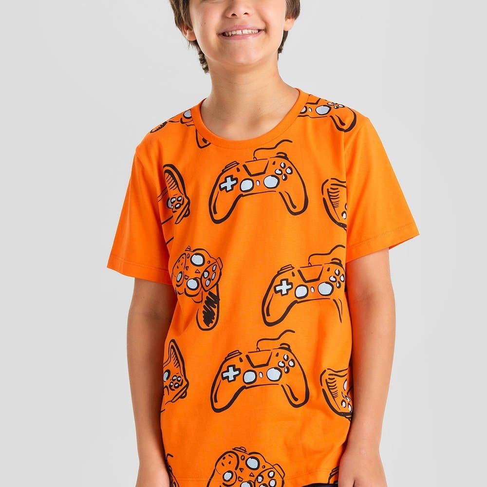 Camiseta Meia Malha Juvenil Masculina Game World
