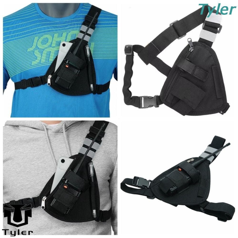 Bolsa TYLER Walkie Talkie , Pacote De Arnês De Peito De Rádio Ajustável De Tecido Oxford , Para Interfone De Equipamento