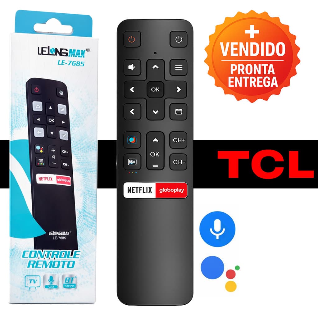 Controle Remoto Televisão com Comando de Voz Compatível Smart TV Semp TCL 4K
