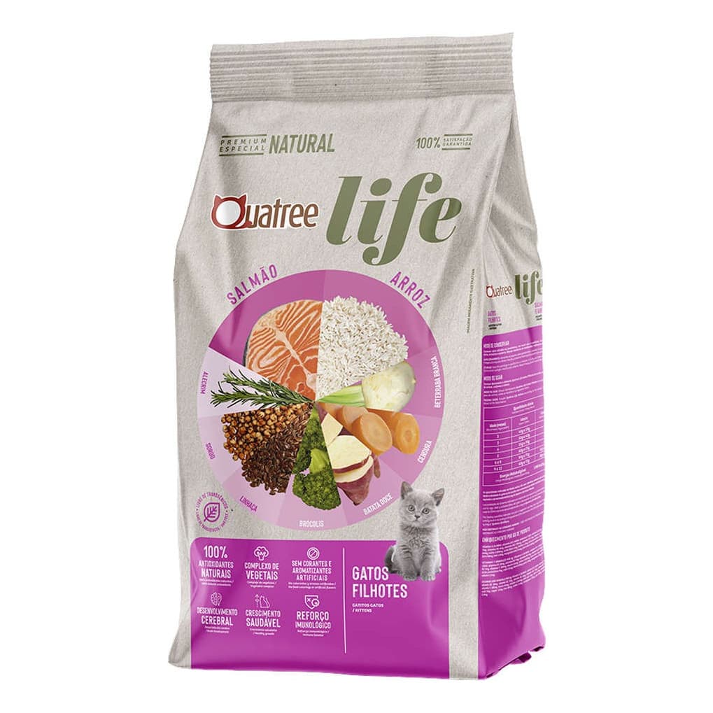 Ração Quatree Life Gatos Filhotes Salmão E Arroz 1kg