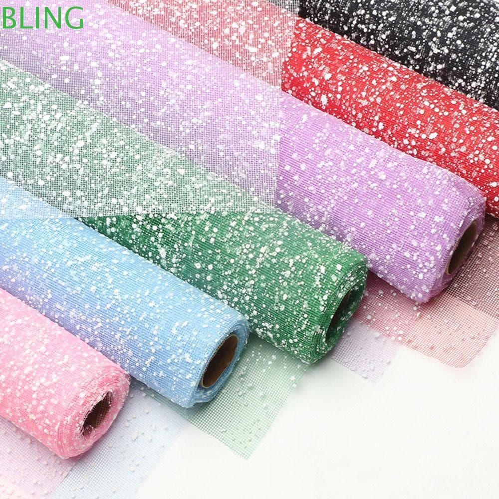 Papel De Embrulho De Flores Frescas BLING , Malha De 50 Cm De Largura De Floco De Neve Buquê DIY