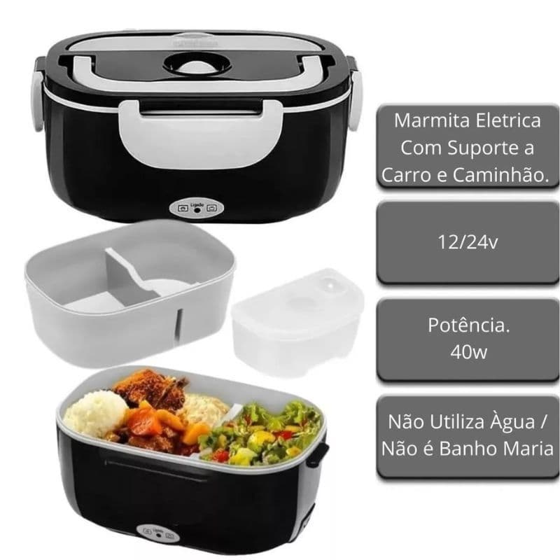 1.5L Marmita Elétrica Veicular Bivolt P/ Carro Casa Taxi Uber Caminhão 12V 24V 110V 220V