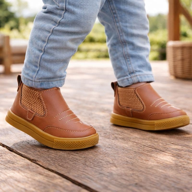 Botinha Infantil Bebê Botina Casual Country Sola Macia Envio Imediato Farmfun