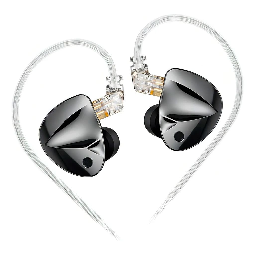 Fone de ouvido KZ D-Fi Preto Sem Mic Sem tuning IEM alta fidelidade p/ música, estúdio e games conforto uso prolongado
