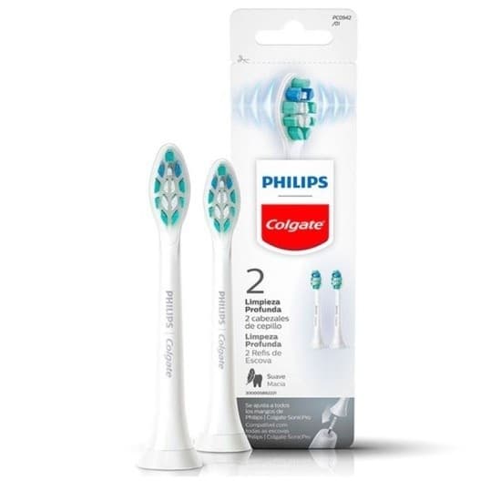 Refil de Escova Elétrica Philips Colgate Limpeza Profunda 2 unidades