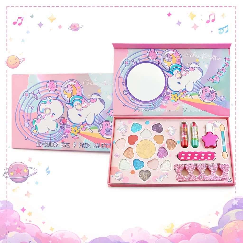 Kit Maquiagem Infantil Completa Unicórnio Presente Meninas