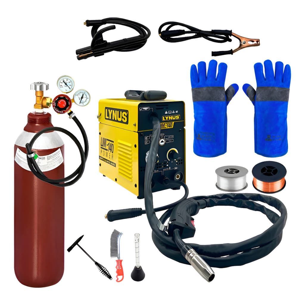 Maquina Solda Inversora Cilindro 7l Luva Arames 1kg Amarelo 127/220v