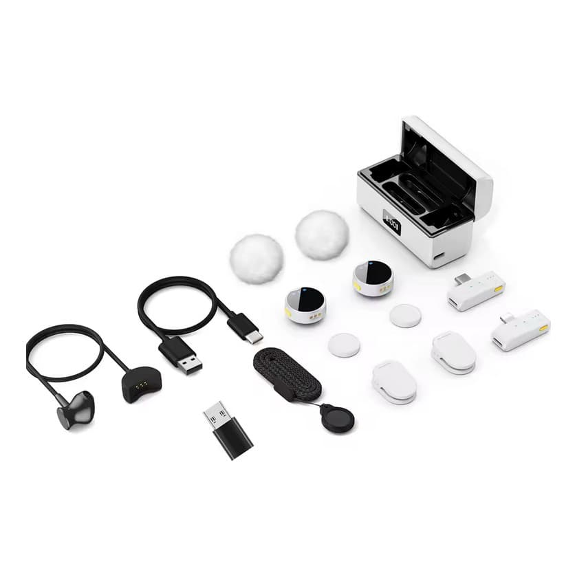 Kit 2 Microfones Sem Fio De Lapela Profissional Yessko Cor Branco