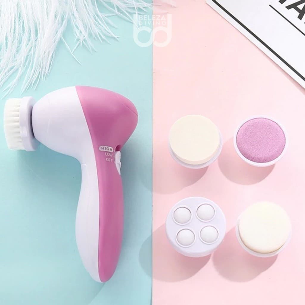 Escova Elétrica 5 em 1 Limpeza Facial Massageadora Esfoliação - Envio Imediato