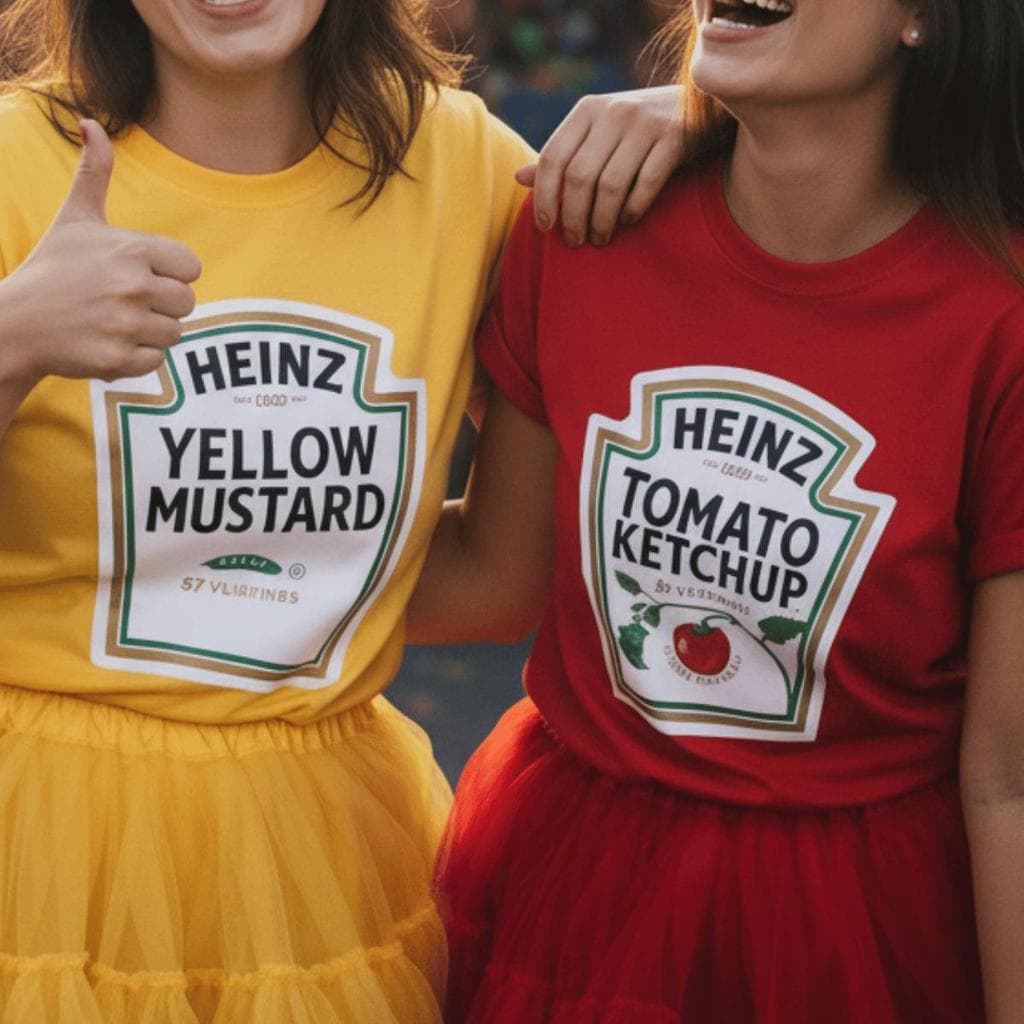 Camisetas Fantasia Carnaval Ketchup E Mostarda Kit Carnaval Amigas