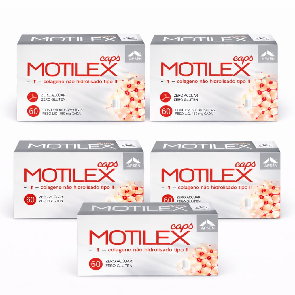 Kit Com 5 Motilex Caps Colágeno Tipo 2 Não Hidrolizado Com 60 Cápsulas
