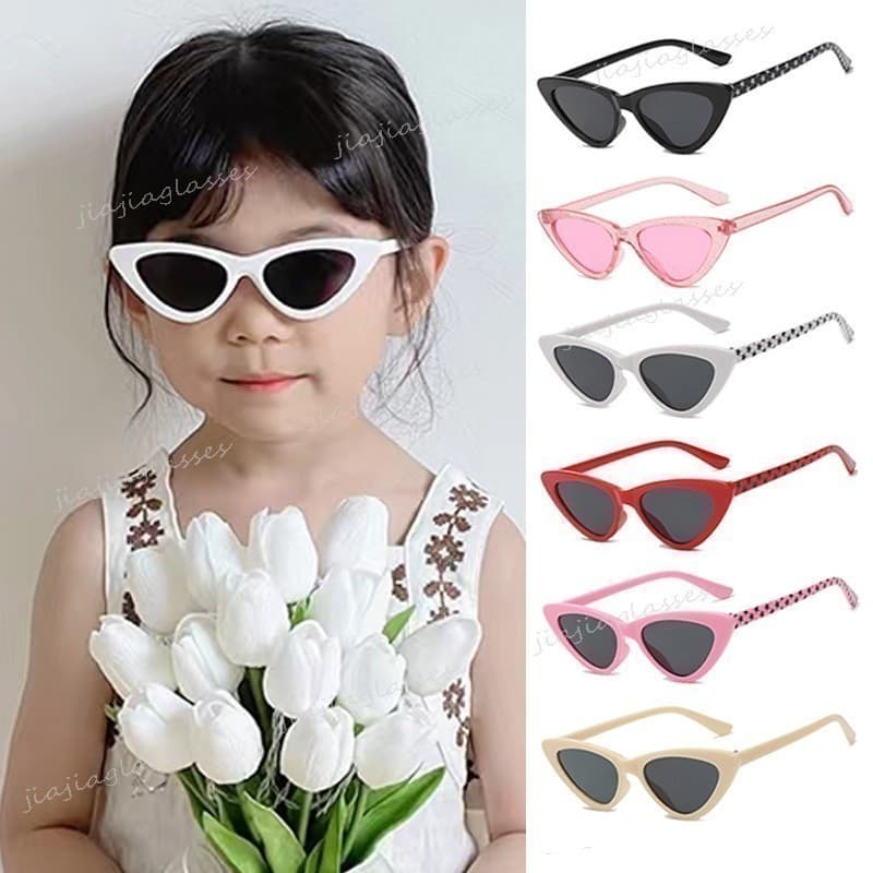 Óculos De Sol Olho De Gato Das Crianças Bebê Triângulo Meninos Meninas Personalidade Moda Criança Estilo Côncavo Na Ao A