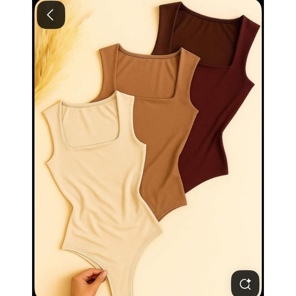 Body Feminino Básico Alcinha Decote Quadrado Forro Duplo Tecido Premium Suplex