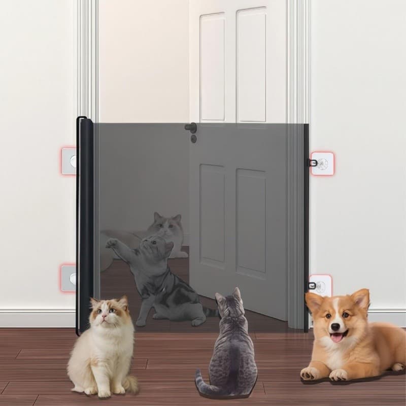 Tela De Proteção Para Animais De Estimação E Bebês Barreira Retrátil Automática Grade De Segurança