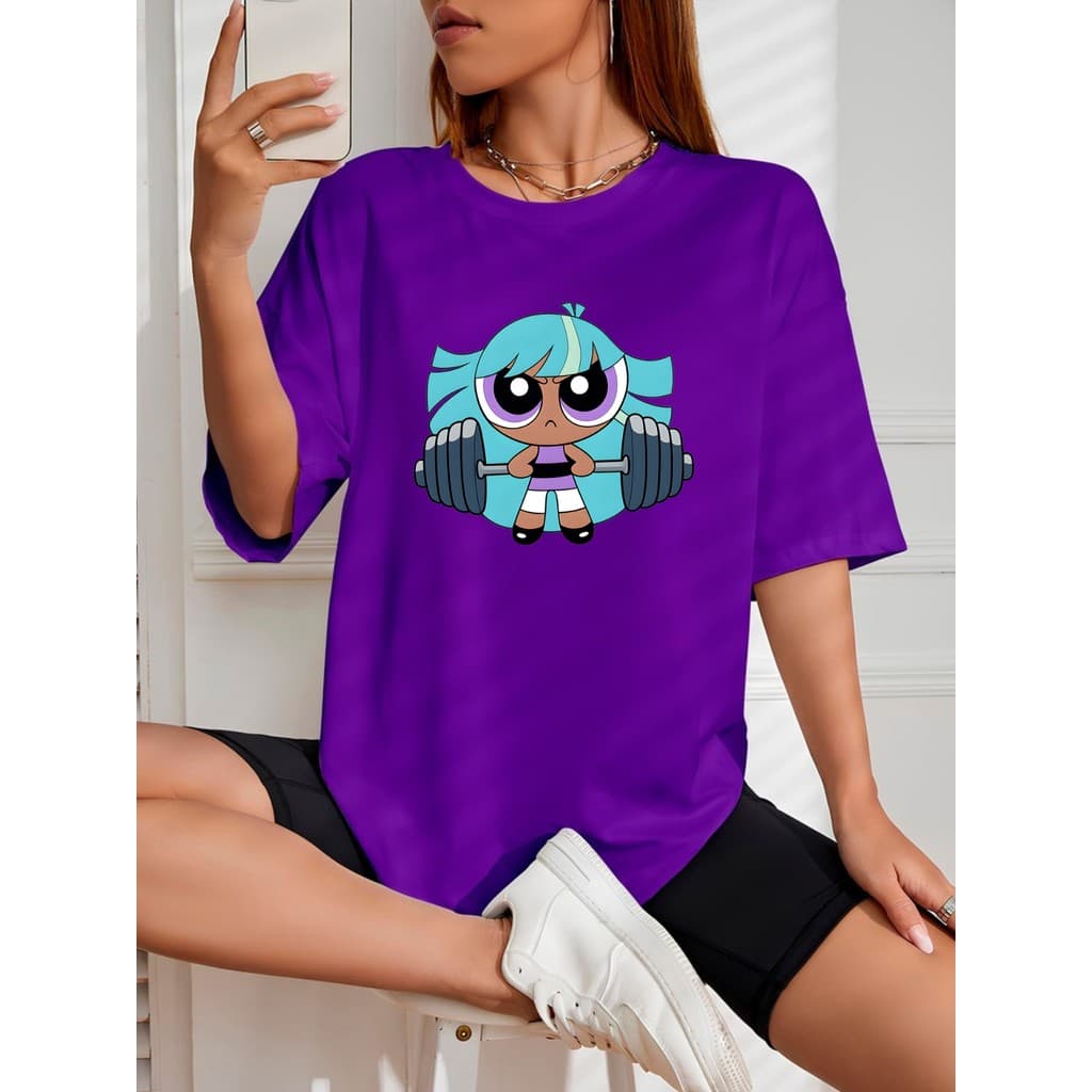 Camiseta Estrelinha Academia Camisa Feminina Super Poderosas Fitness 100% Algodão