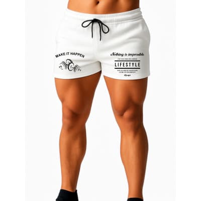 Short Academia  Curto Dry Fit Treino Musculação Fitness Masculino Life Estampado COD 785