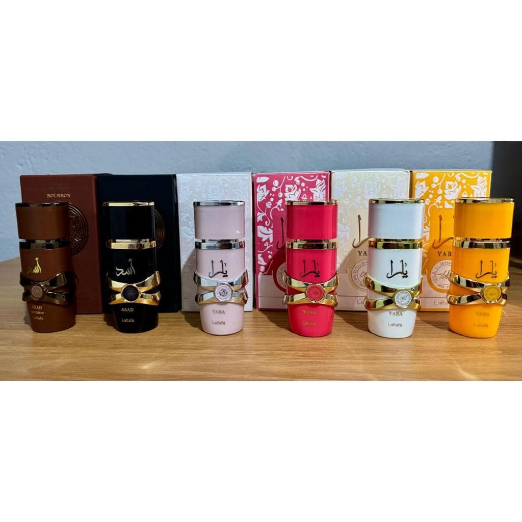 Kit 6  Perfumes Miniaturas Latafa 30 ml Linha Yara e Asad - Revenda Presente de natal - entrega rapida