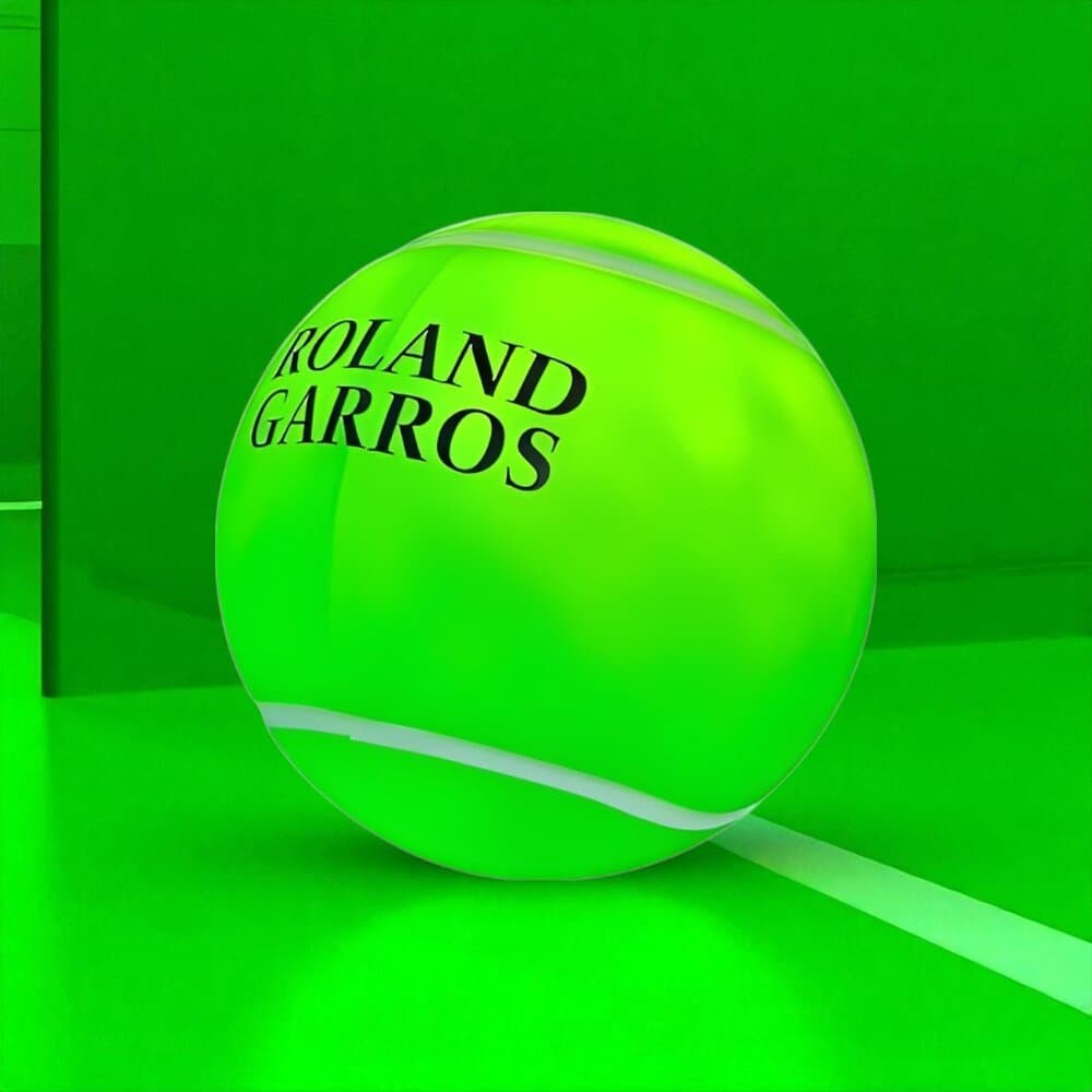 Luminária 3D Bola de Tênis Roland Garros - Abajur LED - Presente para Tenista e Decoração Quarto
