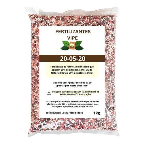 Adubo Fertilizante 20x05x20 Granulado 1 Kg ( 1 Pacotes )