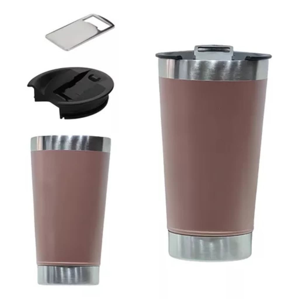 Normal - Copo Térmico Inox com TAMPA e ABRIDOR (473 ml) - Rosê