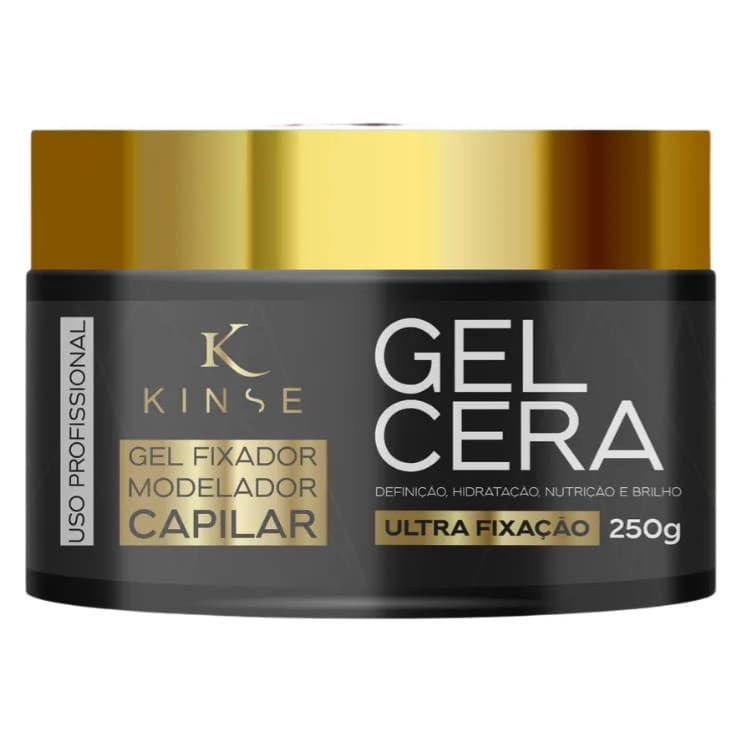 Gel Cera Kinse 250g Ultra Fixação e Brilho Profissional Modelador Capilar Original