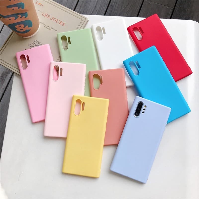 Capa Capinha Case Para Samsung Galaxy Note 8/9/10/10+ Silicone Aveludada Premium Colorida Forrada Proteção de Câmera